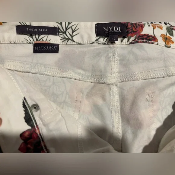NYDJ Multicolor Floral Print Women’s Skinny Ankle Stretch Jeans Lift x Tuck Sz12 - Picture 6 of 6